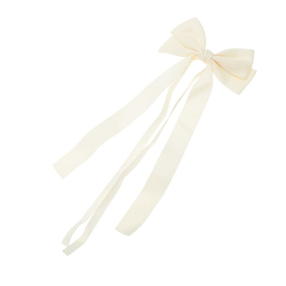 Fashion Bow Ribbon Duckbill Hair Clips Hairdo Clip White
